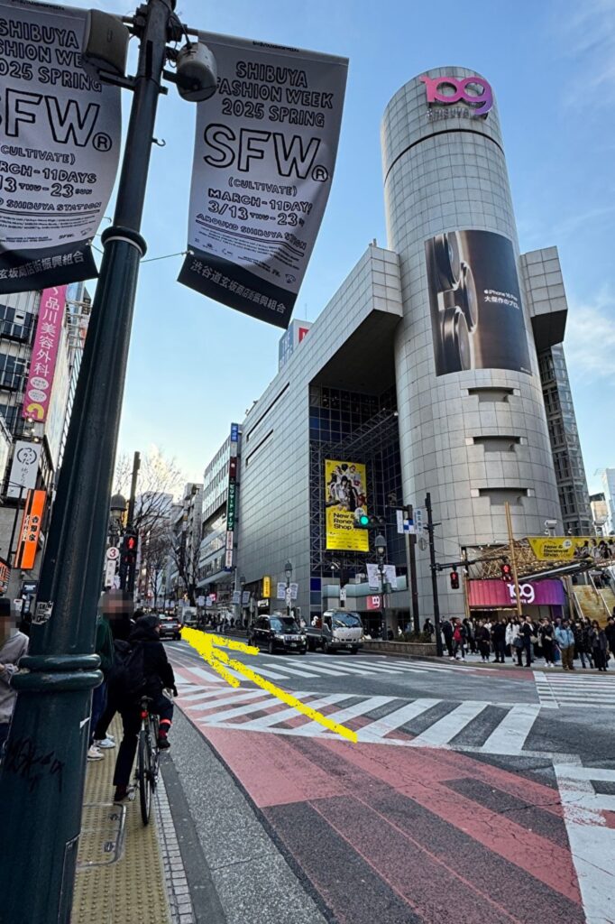 渋谷109周辺の様子。Spotify O-WESTへのアクセス途中に通るエリア