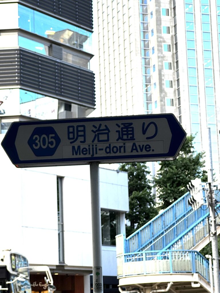 明治通りにぶつかるところの画像
