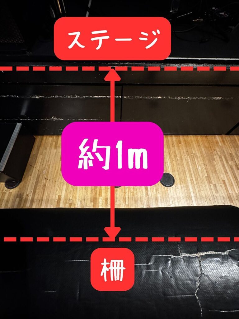 ビーツ渋谷　最前列からステージまでの距離