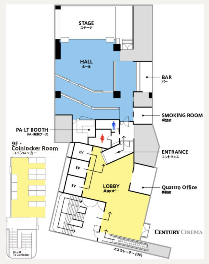 名古屋クラブクアトロフロアマップの画像