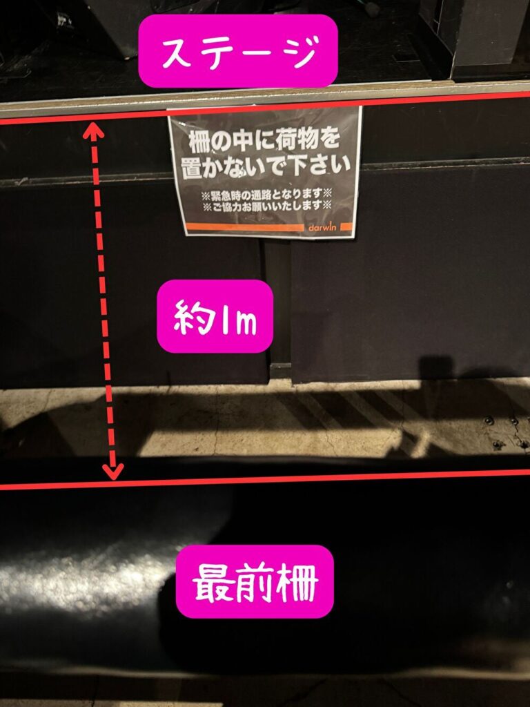 仙台ダーウィン　ステージとの距離