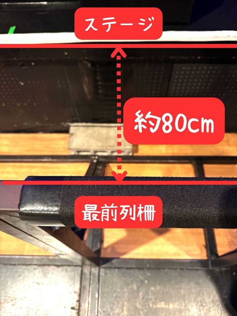 盛岡クラブチェンジウェーブ　ステージと最前列の距離