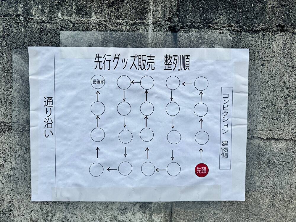 甲府コンビクション 先行物販時の整列順