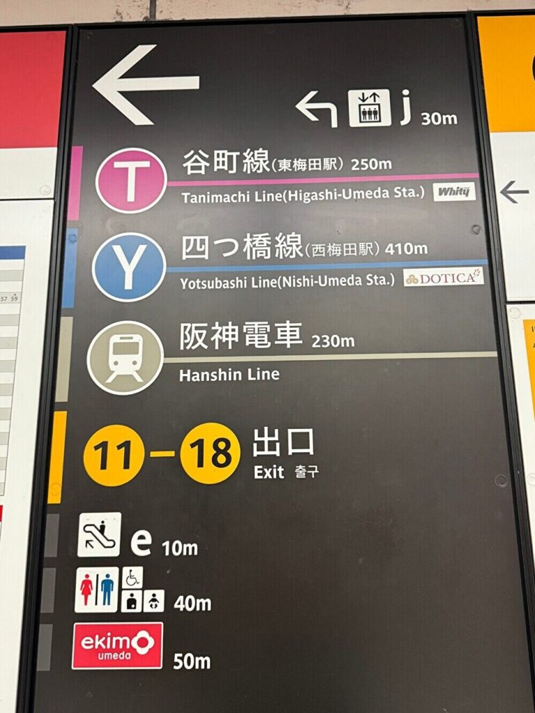 梅田駅 案内板